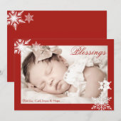 Holiday Red Border-fotokaart Feestdagenkaart (Voorkant / Achterkant)