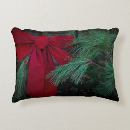 Holiday Red Bow Accent Kussen