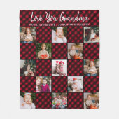 Holiday Red Buffalo Aangepast 13 Foto collage Fleece Deken (Voorkant)