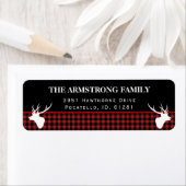 Holiday Red Buffalo geplakt Rustisch stijladres Etiket (Insitu)