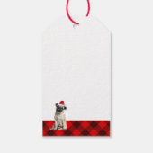 Holiday Red Buffalo Plaid Pug Dog Lover Christmas Cadeaulabel (Achterkant)
