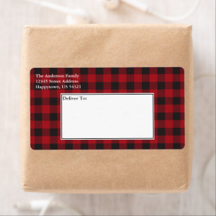 Holiday Red Buffalo Pset Tartan Etiket