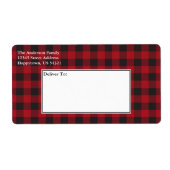 Holiday Red Buffalo Pset Tartan Etiket (Voorkant)