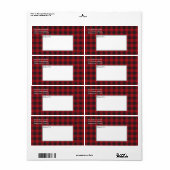 Holiday Red Buffalo Pset Tartan Etiket (Full Sheet)