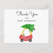 Holiday Red Car Baby shower Dank u Briefkaart (Voorkant)