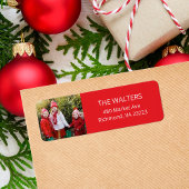 Holiday Red Custom Photo Return Address Labels