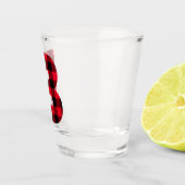 Holiday Red en Black Buffalo Pset Monogram B Shot Glas (Rechts)
