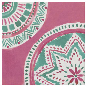 Holiday Red en Green MIGHTY MEDALLION Mandala Stof