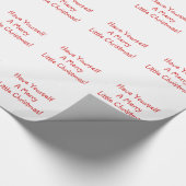 Holiday Red Font Merry Kerstwijn Cadeaupapier (Hoek)