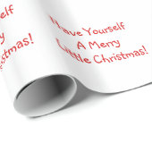 Holiday Red Font Merry Kerstwijn Cadeaupapier (Rol Hoek)