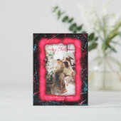 Holiday Red Glitter Framed Photo Merry Kerstry Briefkaart (Staand voorkant)