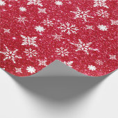Holiday Red Glitter Snowflake Patroon Kerstmis Cadeaupapier (Hoek)