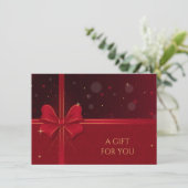 Holiday Red Gold Glitter Cadeaubon (Staand voorkant)