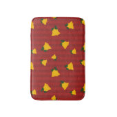 Holiday Red Gold Stripe Bells Christmas Badmat (Voorkant Verticaal)