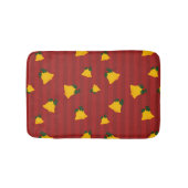 Holiday Red Gold Stripe Bells Christmas Badmat (Voorkant)