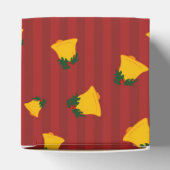 Holiday Red Gold Stripe Bells Christmas Bedankdoosjes (Bovenkant)