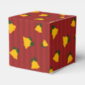 Holiday Red Gold Stripe Bells Christmas Bedankdoosjes (Achterkant)