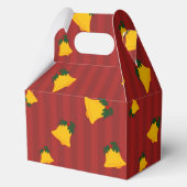 Holiday Red Gold Stripe Bells Christmas Bedankdoosjes (Voorkant)