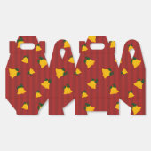 Holiday Red Gold Stripe Bells Christmas Bedankdoosjes (Ongevouwen)
