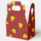 Holiday Red Gold Stripe Bells Christmas Bedankdoosjes (Open)