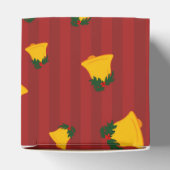 Holiday Red Gold Stripe Bells Christmas Bedankdoosjes (Bovenkant)