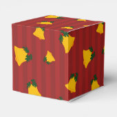 Holiday Red Gold Stripe Bells Christmas Bedankdoosjes (Achterkant)