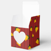 Holiday Red Gold Stripe Bells Christmas Bedankdoosjes (Geopend)