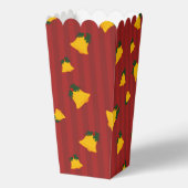 Holiday Red Gold Stripe Bells Christmas Bedankdoosjes (Voorkant)