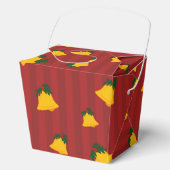 Holiday Red Gold Stripe Bells Christmas Bedankdoosjes (Voorkant)
