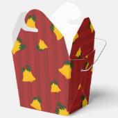 Holiday Red Gold Stripe Bells Christmas Bedankdoosjes (Open)