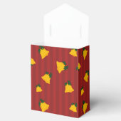 Holiday Red Gold Stripe Bells Christmas Bedankdoosjes (Geopend)