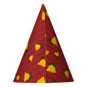 Holiday Red Gold Stripe Bells Christmas Feesthoedjes (Achterkant)
