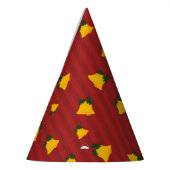 Holiday Red Gold Stripe Bells Christmas Feesthoedjes (Links)