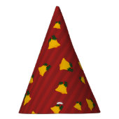 Holiday Red Gold Stripe Bells Christmas Feesthoedjes (Rechts)