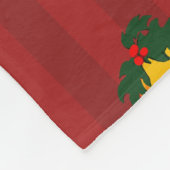 Holiday Red Gold Stripe Bells Christmas Fleece Deken (Hoek)