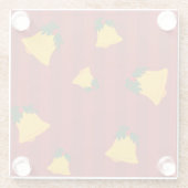 Holiday Red Gold Stripe Bells Christmas Glazen Onderzetter (Achterkant)