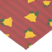 Holiday Red Gold Stripe Bells Christmas Medium Tafelloper (Hoek)