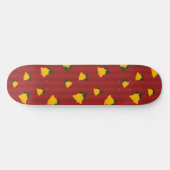 Holiday Red Gold Stripe Bells Christmas Persoonlijk Skateboard (Horizontaal)
