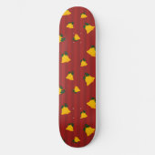 Holiday Red Gold Stripe Bells Christmas Persoonlijk Skateboard (Voorkant)