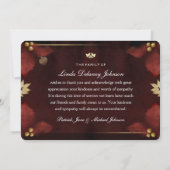 Holiday Red Heart Foto Sympathie Hartelijk dank Kaart (Achterkant)