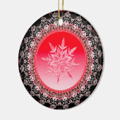 Holiday Red Ice Crystal Snowflake Keramisch Ornament (Links)