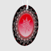 Holiday Red Ice Crystal Snowflake Ornament (voorkant)