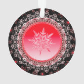 Holiday Red Ice Crystal Snowflake Ornament (achterkant)