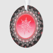 Holiday Red Ice Crystal Snowflake Ornament (voorkant)