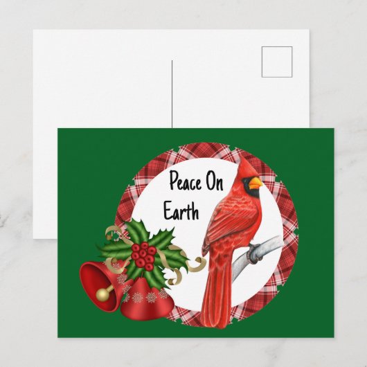 Holiday Red Kardinaal Briefkaart (Voorkant / Achterkant)