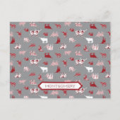 Holiday Red Pattered Longhorns Pattern Briefkaart (Voorkant)