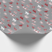 Holiday Red Pattered Longhorns Pattern Cadeaupapier (Hoek)
