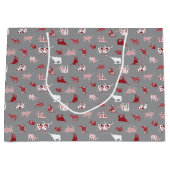 Holiday Red Pattered Longhorns Pattern Groot Cadeauzakje (Voorkant)
