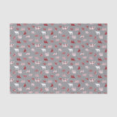 Holiday Red Pattered Longhorns Pattern Tissuepapier (Voorkant)