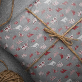 Holiday Red Pattered Longhorns Pattern Tissuepapier